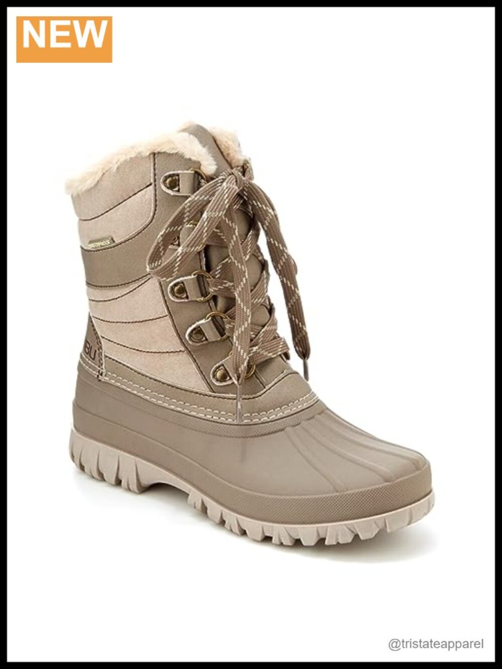 Waterproof Mid-Calf Snow Boots Microfiber Lace-Up Fall